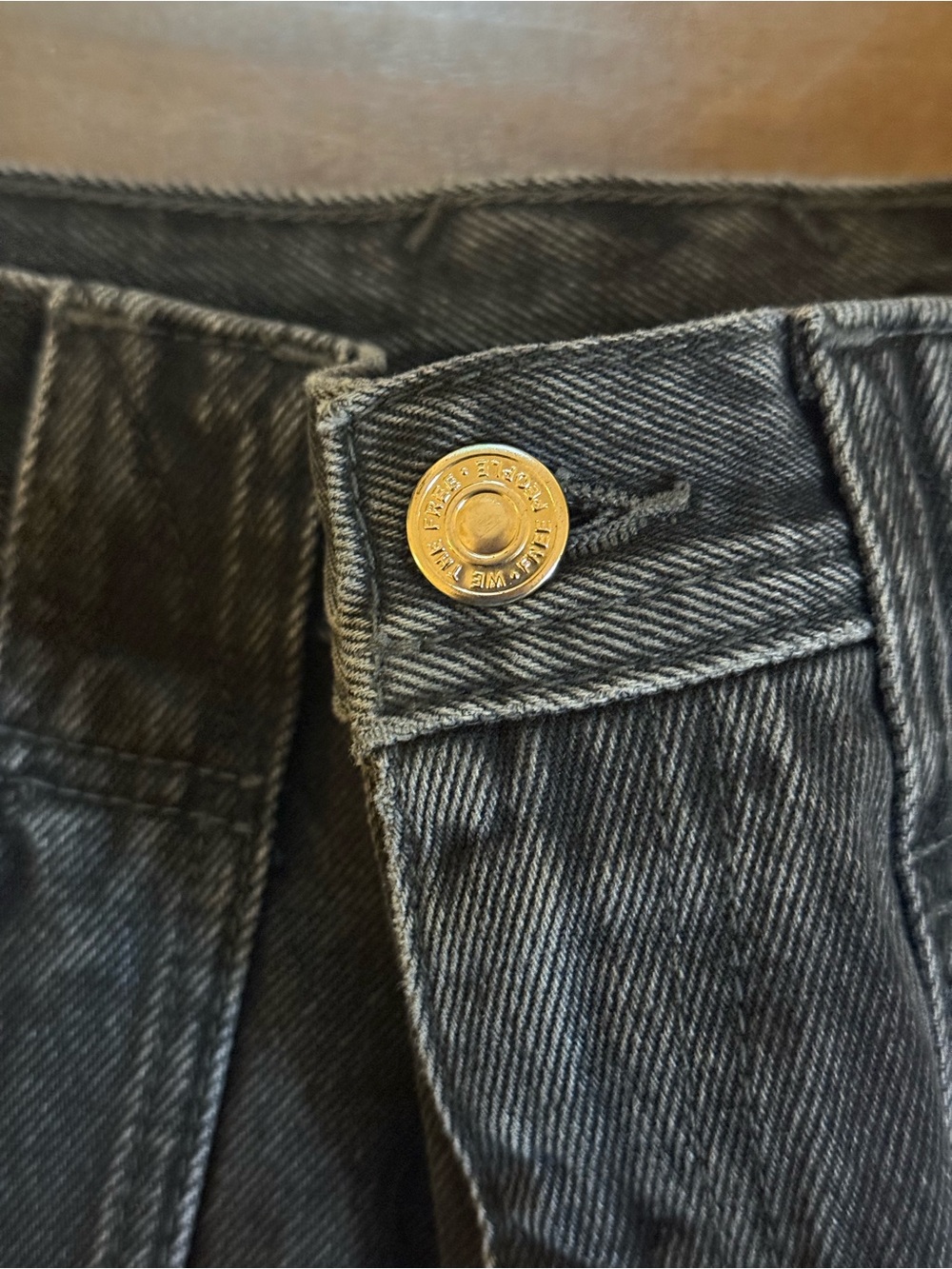 Free People Sample Shorts Black Denim with Front Patch Pockets - Picture 3 of 4
